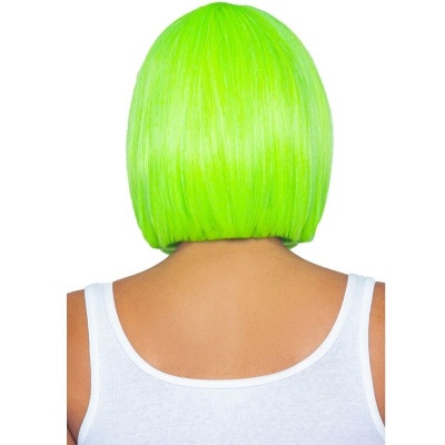 Leg Avenue Fluorescent Bob Wig Neon Green - image 2