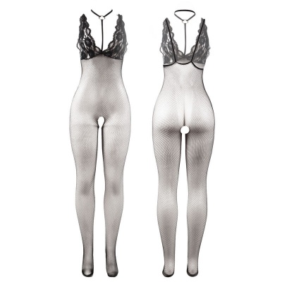 Subblime Transparent Fishnet Crotchless Bodystocking, Black - image 3