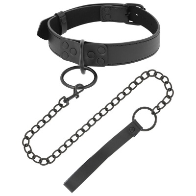 Darkness Black Collar with Chain Leash - image 2