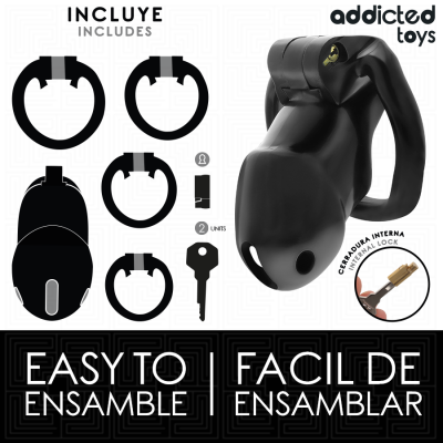Addicted Toys Locked Mindnight Cell Penis Cage Size M - image 4