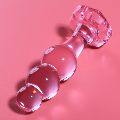 Model 1 Anal Plug Borosilicate Glass Pink 10.5 cm -o- 3 cm