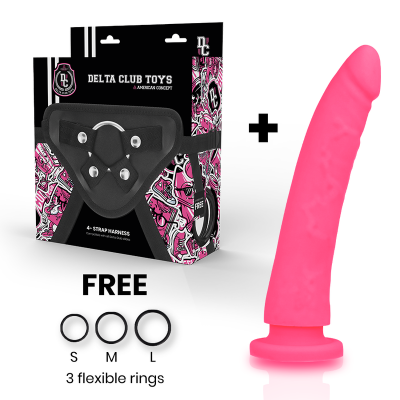 Delta Club Harness + Dildo Pink Silicone 20 CM - image 2