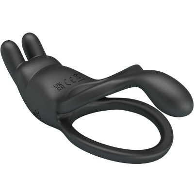 Pretty Love Seth Double Rabbit Vibrating Ring, Black - image 4