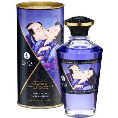 Shunga Heat Massage Oil Exotic Fruits 100ML - image 1