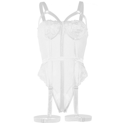 Subblime Teddy with Garter Strap Detail White L/XL - image 7