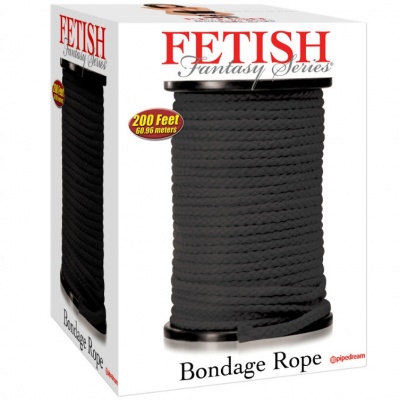 Pipedreams Fetish Fantasy Bondage Rope Black 200 Feet - image 2