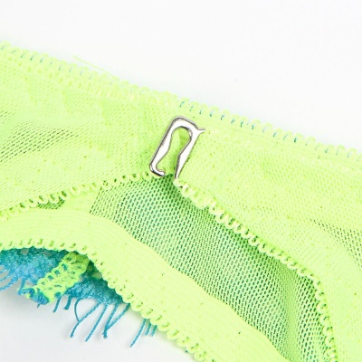Subblime Green Eyelash Lace Bra Set S/M - image 10