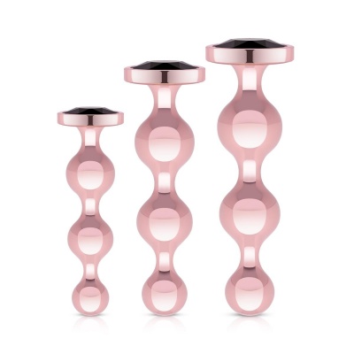 Foto van Rosy Gold - Metalen Buttplugset 3 stuks - Roségoud