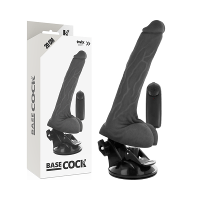 Basecock Realistic Vibrator Black 20 cm