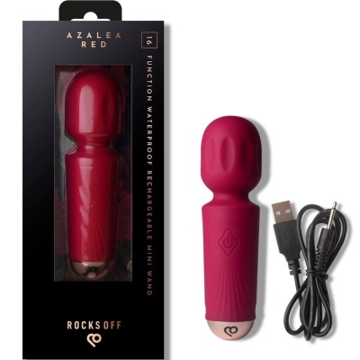 Rocks Off Mini Rechargeable Wand 16 Functions Azalea Red