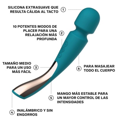 Lelo Smart Wand 2 Medium Ocean Blue Massager - image 3