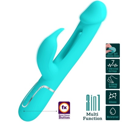 Pretty Love Kampas Rabbit Vibrator Tongue Aqua Green - image 10