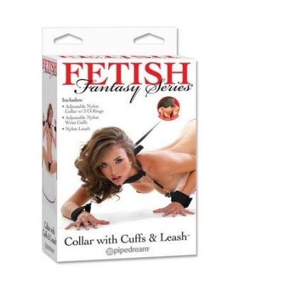 Pipedreams Fetish Fantasy Collar with Cuffs & Leash - image 2