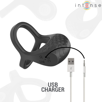 Intense Alex Double Vibrating Penis Ring, Black - image 6