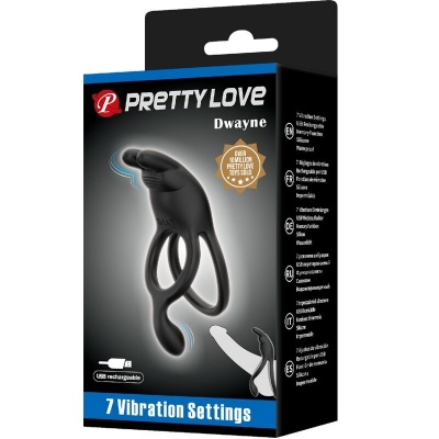 Pretty Love Seth Double Rabbit Vibrating Ring, Black - image 9