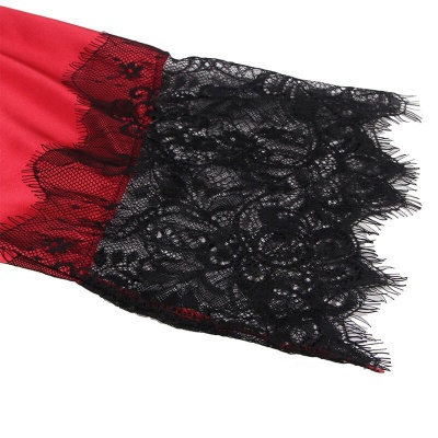 Subblime Lace Sheer Back Camisole & Thong Red/Black L/XL - image 8