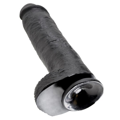 King Cock Black Dildo with Balls, 28 CM - image 2