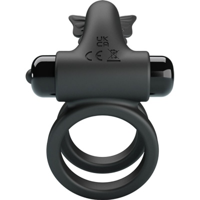 Pretty Love Double Vibrating Ring Black Stimulator - image 3