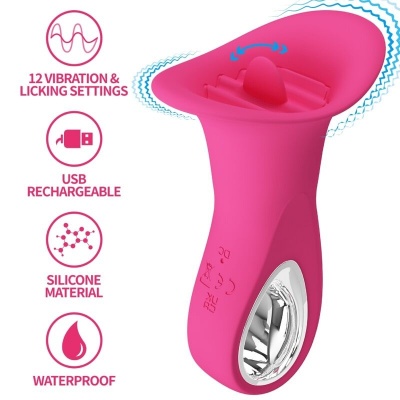 Pretty Love Clyde Oral Vibrator Tongue 12 Mode Pink - image 2