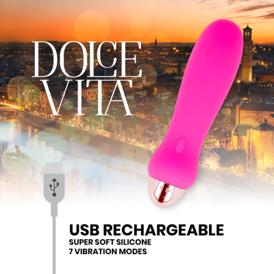 Dolce Vita Five Rechargeable Vibrator Pink 7-Speed - image 4
