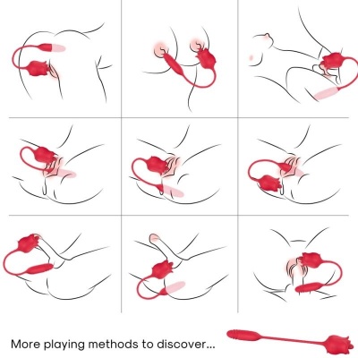 Armony 3-In-1 Pink Stimulator with Red Tail - image 2