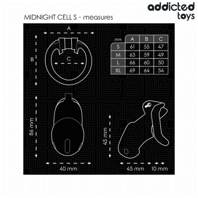 Addicted Toys Locked Mindnight Cell Penis Cage Size S - image 5