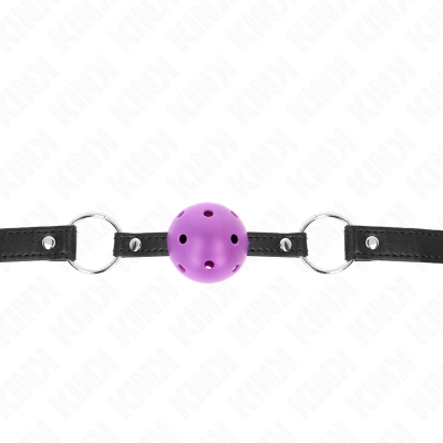 Kink Hollow Hard Ball Gag, Purple, 4.5cm, 63.5x2cm - image 3