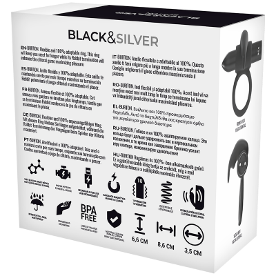 Black&Silver Burton Vibrating Ring, 10 Modes, Black - image 4