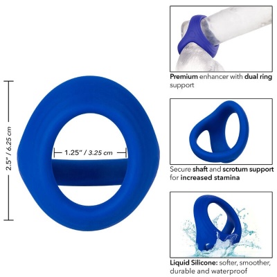CalExotics Admiral Cock Ball Dual Ring Blue - image 4