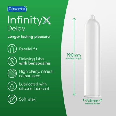 Pasante Delay Infinity Condoms 12 Pack - image 3