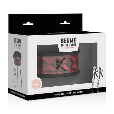 Begme - Red Edition Collar With Nipple Clamps With Neoprene Lining - image 7