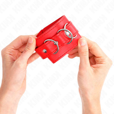 Kink 3 D-Ring Wrist Restraints, Red - image 4