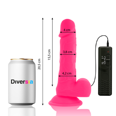 Diversia Flexible Vibrating Dildo Pink 20.5 CM - image 3