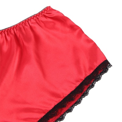 Subblime 953898 Silk Lace Nightgown + Panties Red S/M - image 11