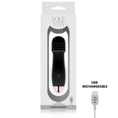Dolce Vita Rechargeable Vibrator Three Black - image 3