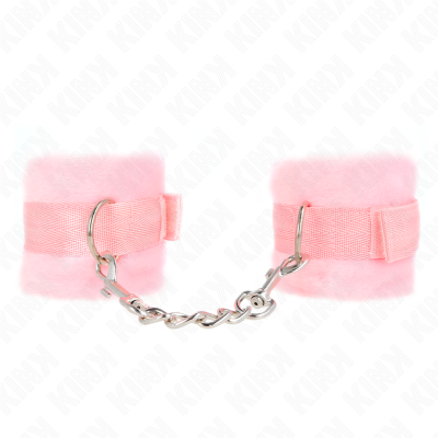 Kink Beginner Fur Hand Cuffs Pink 30CM - image 2
