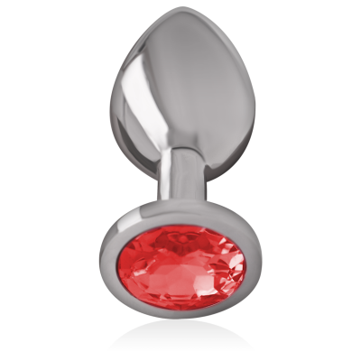 Intense - Aluminum Metal Anal Plug With Red Crystal Size L - image 2