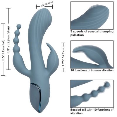 CalExotics Triple Ecstasy Vibrator Grey - image 9