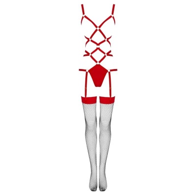 Livco Corsetti Thiara Body and Stockings Set Red S/M - image 6