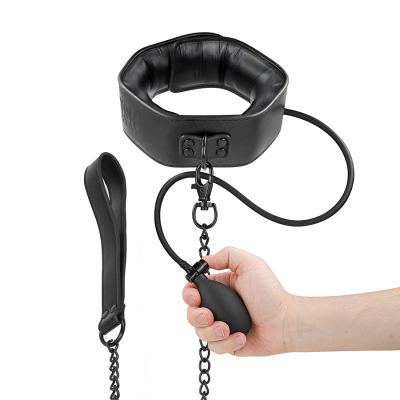 FETISH SUBMISSIVE Bondage - Inflatable Strangling Collar with Chain - image 1