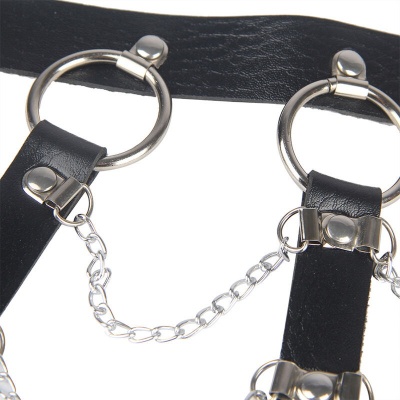Subblime Leather Chest Harness Chain Details - image 5