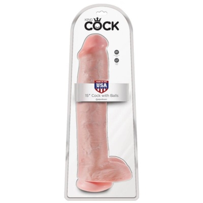 King Cock Realistic Dildo with Testicles, 38 cm - image 6