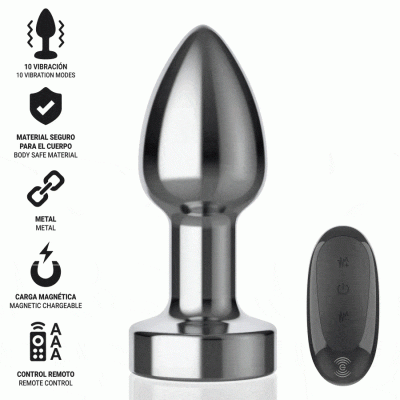 Intense Anal Plug Metal 10 Vibrations S with Remote - image 2
