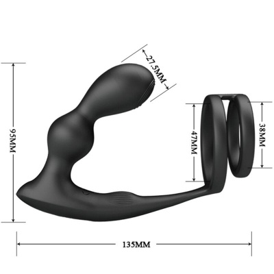 Pretty Love Marshall Penis Ring with Anal Plug - image 7