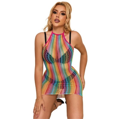 Subblime Rainbow Fishnet Dress, One Size - image 3