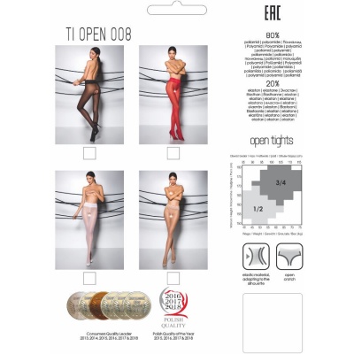Passion Open Tights 008 White 3/4 30 DEN - image 3