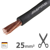 Stromkabel | Schwarz | 25mm² | Kupfer | Pro Meter