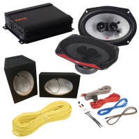 6x9 Audio Pakket Zwart | Pulse 69-V3 Speakers + MDF Behuizingen + Versterker | Complete Set