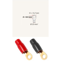 Kabelschuh | 35mm² | Loch Ø 8,4 mm | 1 x Rot, 1 x Schwarz