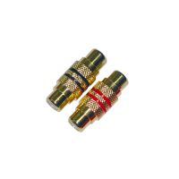 Connecteurs RCA Plaqués Or | 2x Femelle | Rouge/Noir